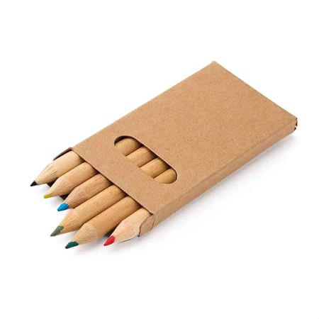 Caixa de cartão com 6 lápis de cor
